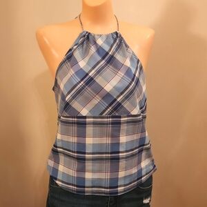 Banana Republic Plaid Halter Women's Medium